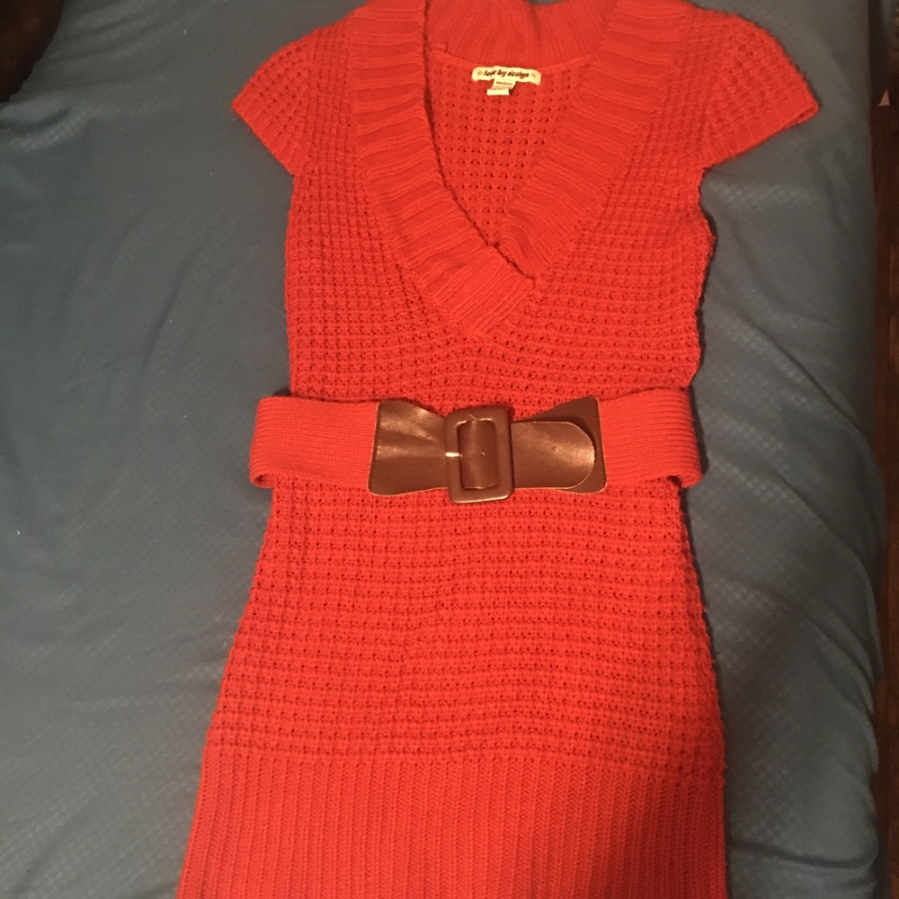 Burnt Orange Sweater Dress